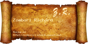 Zombori Richárd névjegykártya